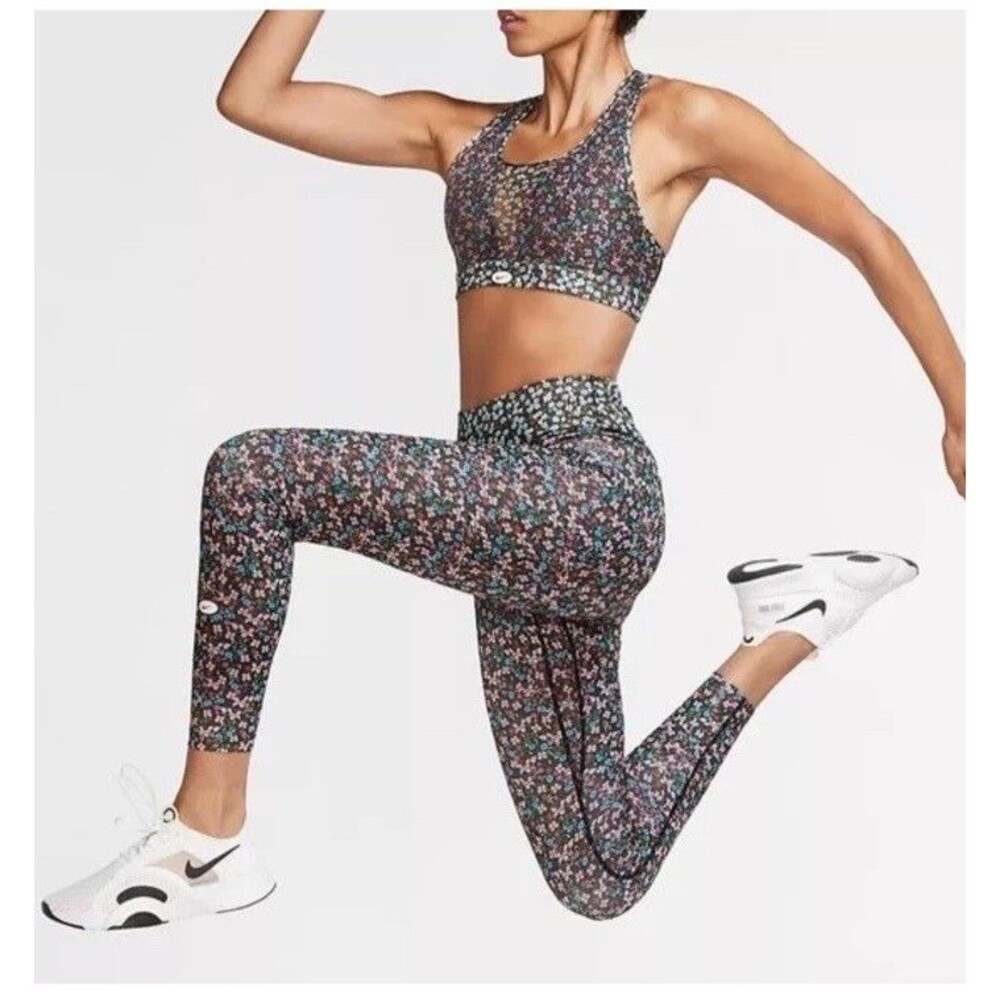 Nike One 7/8 Femme Floral Mixed Print Tights - CU5077-895 - Multicolor - Small
